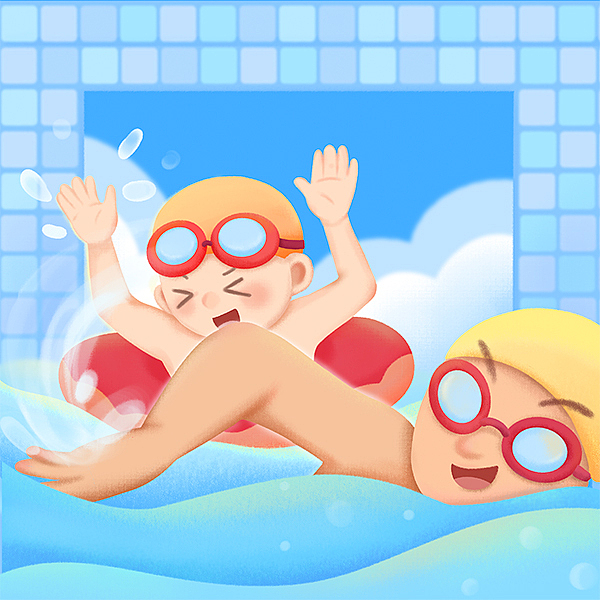 sometimes i go to swim with my dad.