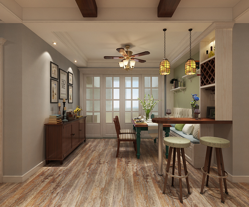 【装修案例】天山熙湖109㎡三居简美风格装修效果图