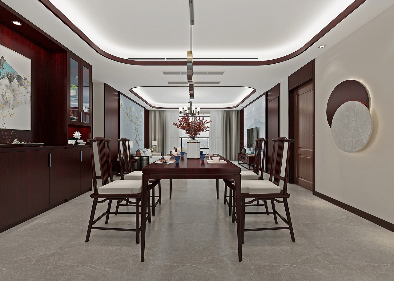 「菏泽装修」城建蓝庭/中式/水墨丹青 行云流水（图ZMTkwMzE5MDAw） - 家装设计 - 站酷设计师菏泽匠一装修原创素材 - 站酷ZCOOL