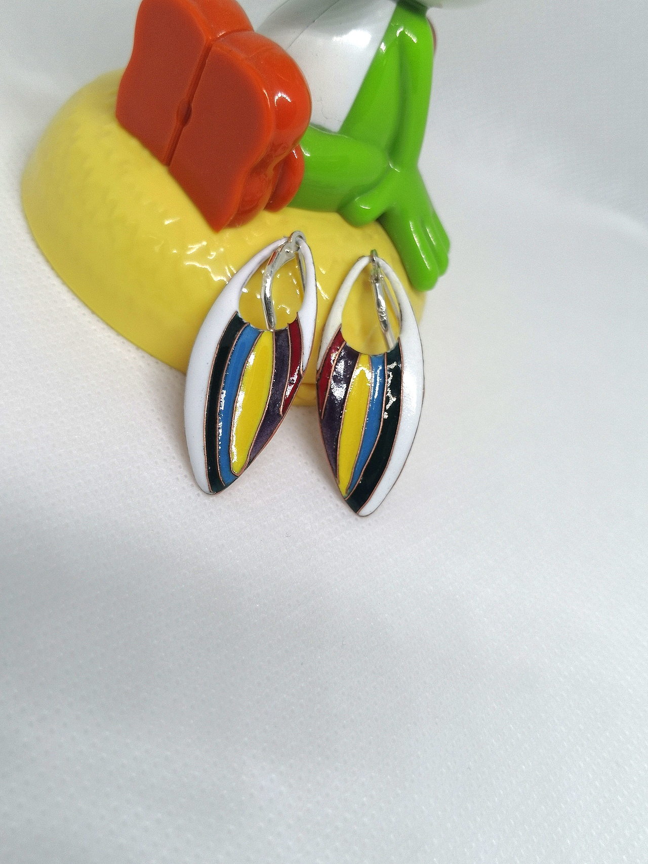 贝叶-原创掐丝珐琅耳饰