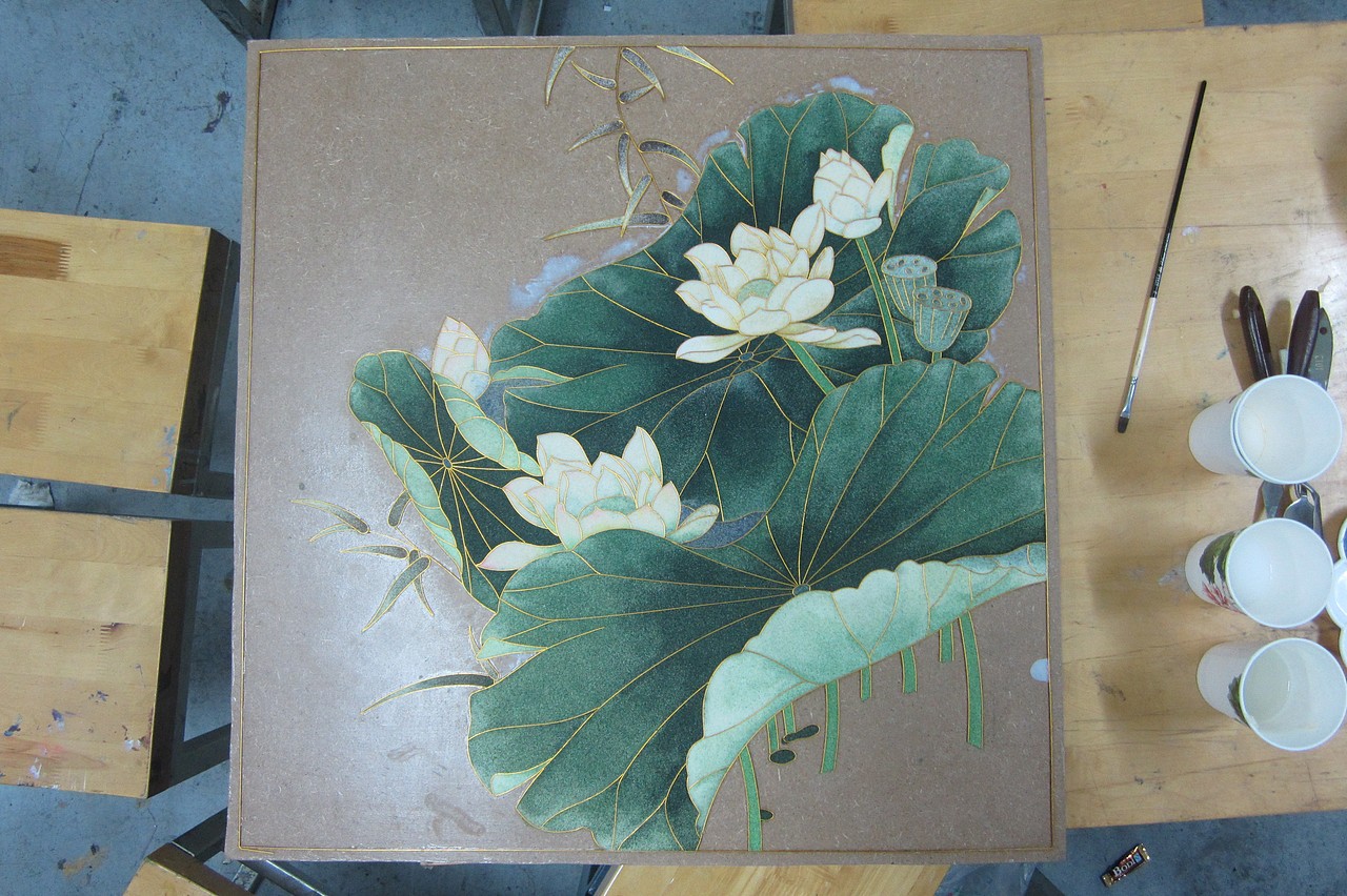 景泰蓝金丝彩沙画