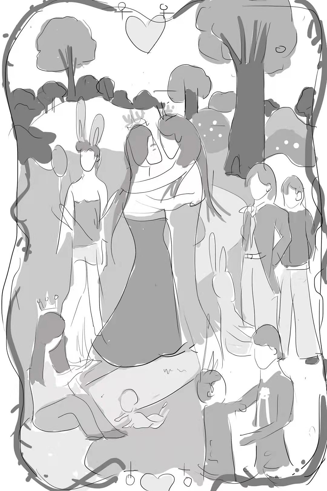 两个比特丘（图ZMjc0OTUwNzUy） - 商业插画 - 站酷设计师艺青illustration原创素材 - 站酷ZCOOL