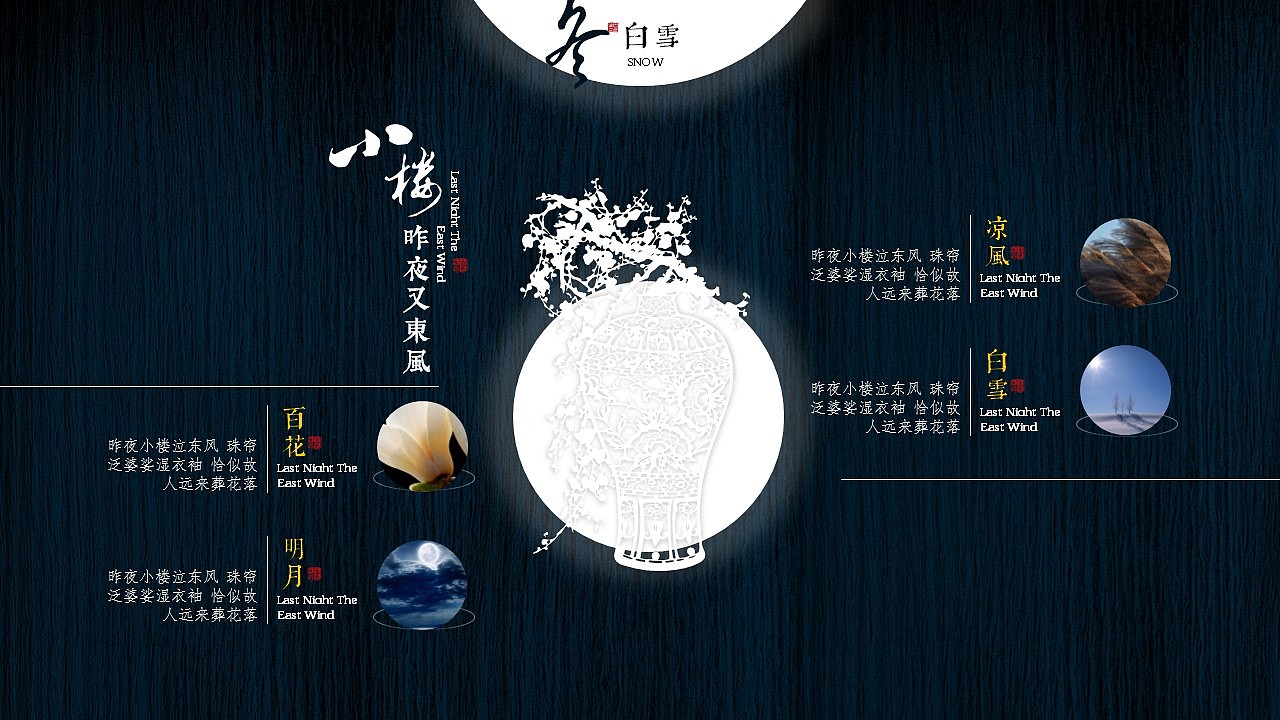 [一茶演示]中秋版 小楼昨夜又东风（图ZNTc1NzAyOTI=） - PPT/Keynote - 站酷设计师ArlenePPT原创素材 - 站酷ZCOOL