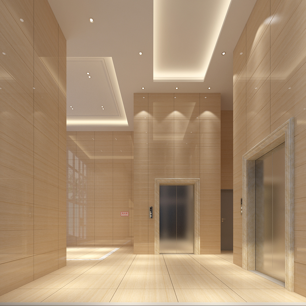 23二层电梯厅效果图 – 设计本装修效果图
