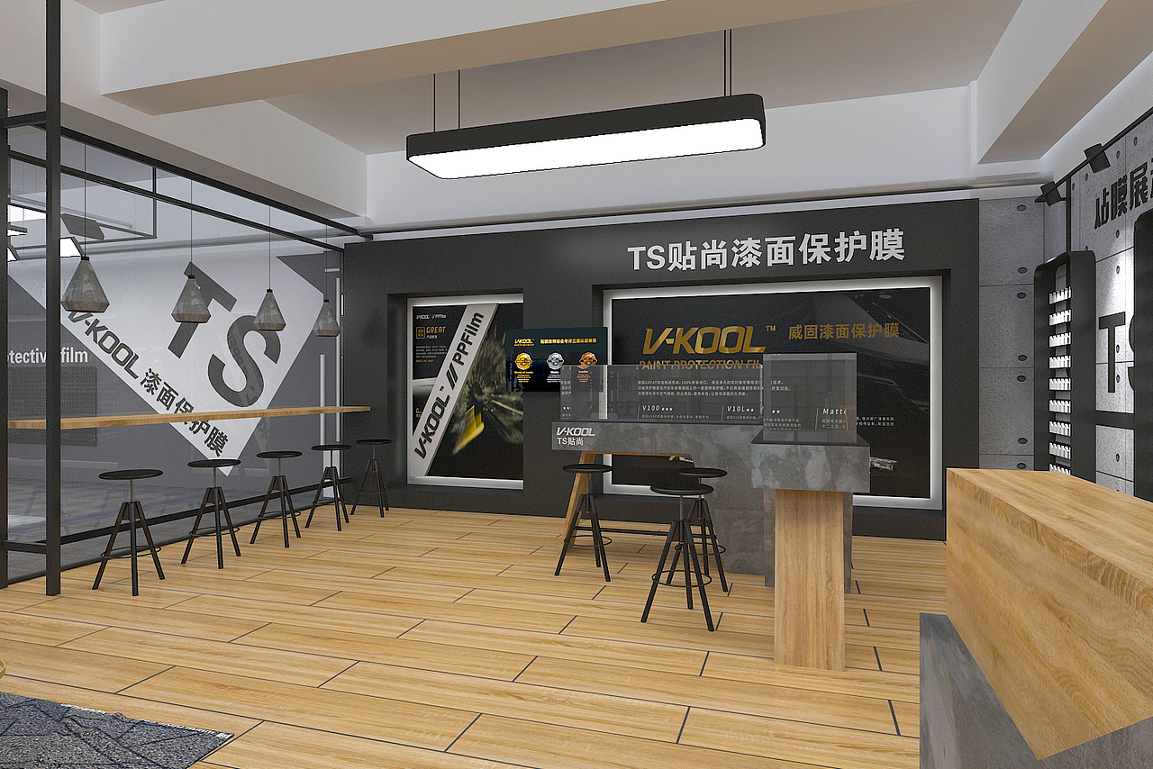洗车/汽车贴膜店面设计展示