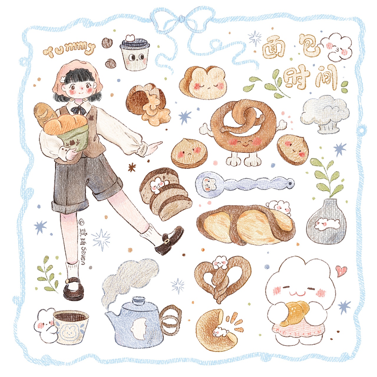 近期仿彩铅作品合集（图ZMzU3ODkyOTQ4） - 商业插画 - 站酷设计师琥珀Seven原创素材 - 站酷ZCOOL