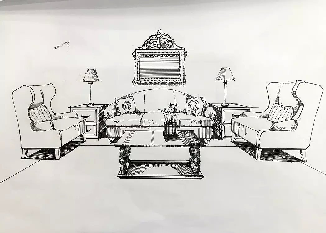 沙发组合线稿