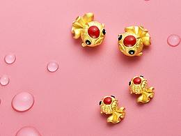 赛菲尔锦鲤鱼黄金转运珠 3D硬足金鸿运当头锦鱼路路通