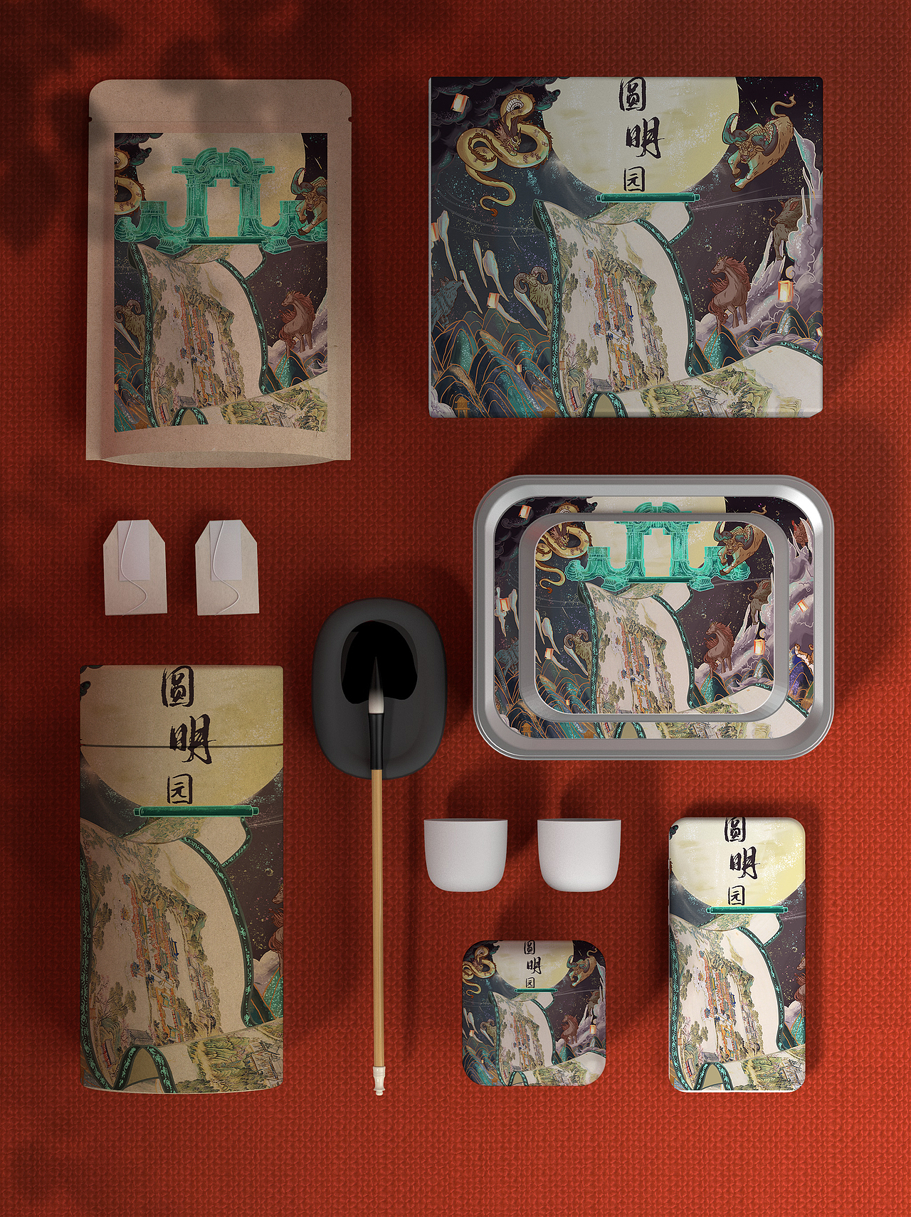 圆明园文创插画