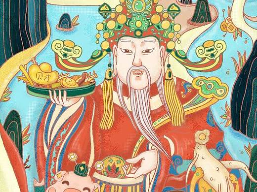 福禄寿喜插画