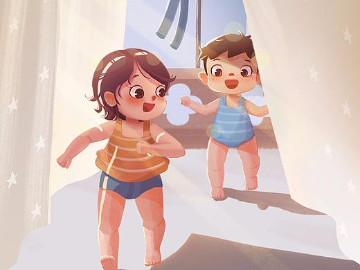 夏日1（个人主页-ZNTQxMzQ2MTY=） - 儿童插画 - 站酷设计师知之之了原创素材 - 站酷ZCOOL