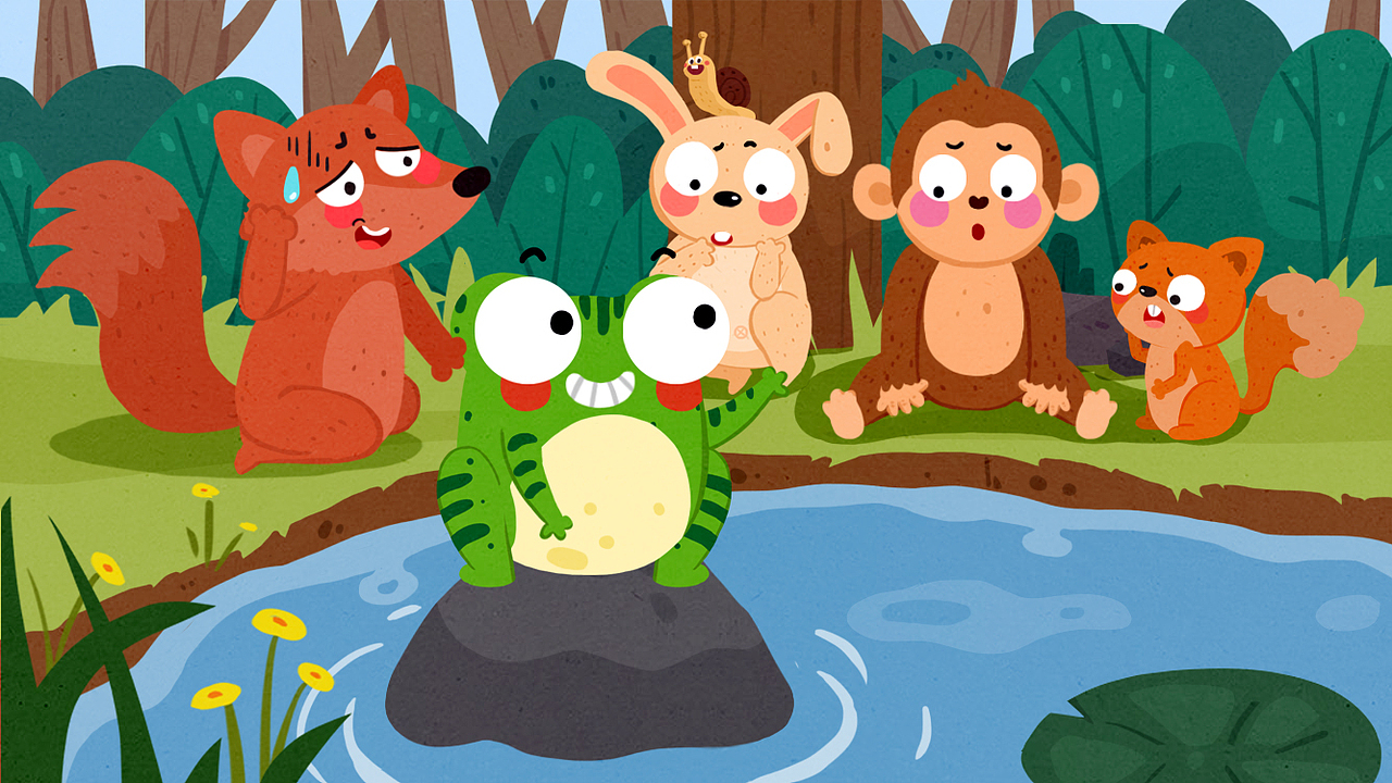 爱吹牛皮的青蛙（图ZMjQ1NTIxMTY4） - 绘本 - 站酷设计师憨憨兔儿原创素材 - 站酷ZCOOL