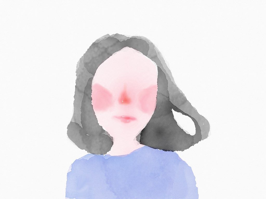 一组没有五官的头像