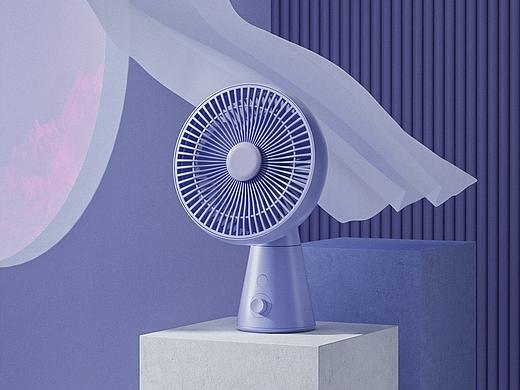 C4D渲染场景图电商小风扇创意图