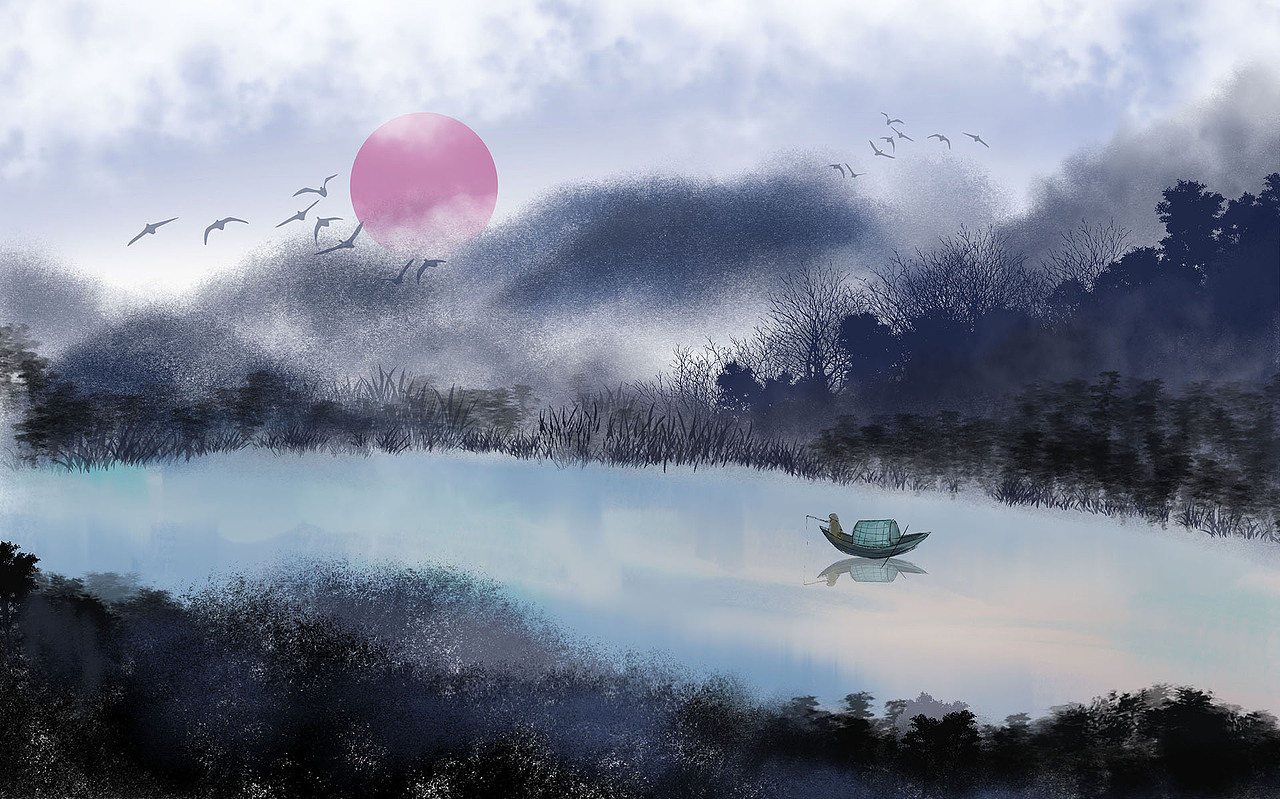 古风水墨场景插画鞍山/插画师/4年前/3626浏览战战的甜甜