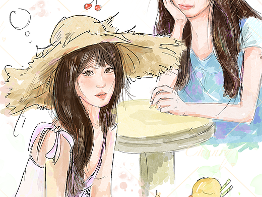 人物水彩插画！