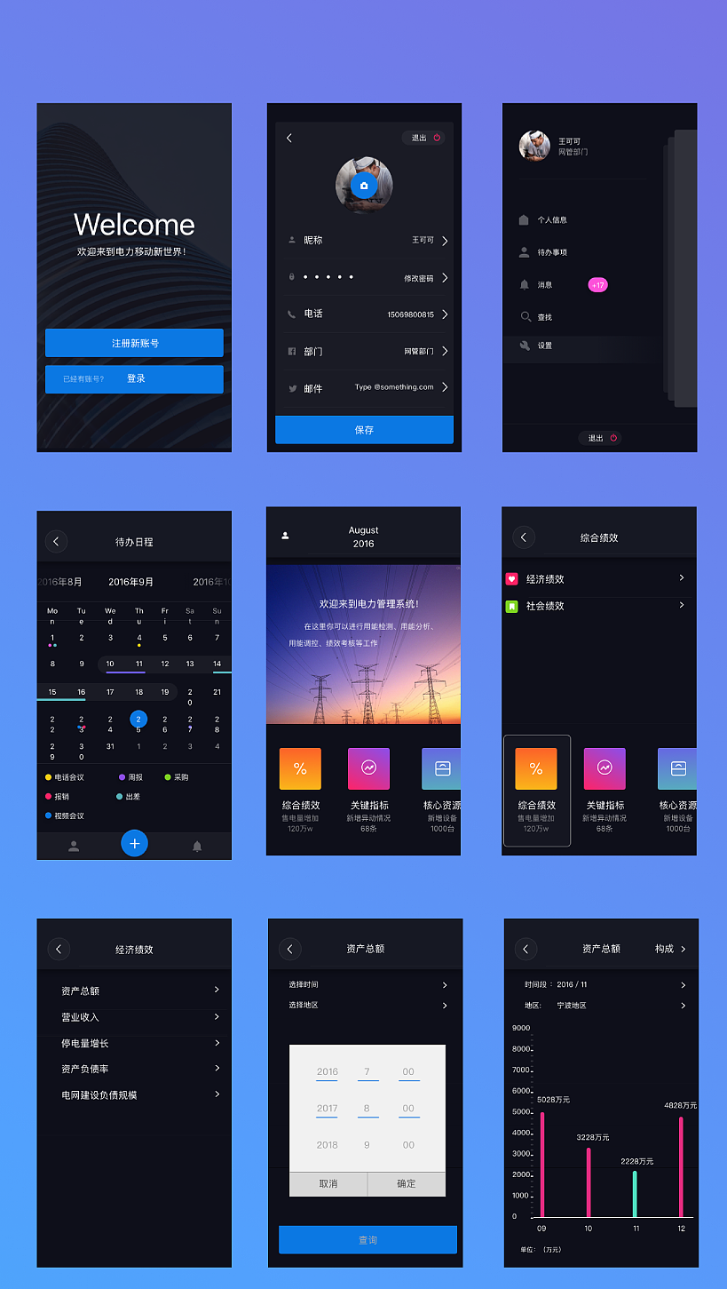 移动端电力管理系统（图ZODgzMTA4NDg=） - 其他UI - 站酷设计师一盎司黄金原创素材 - 站酷ZCOOL
