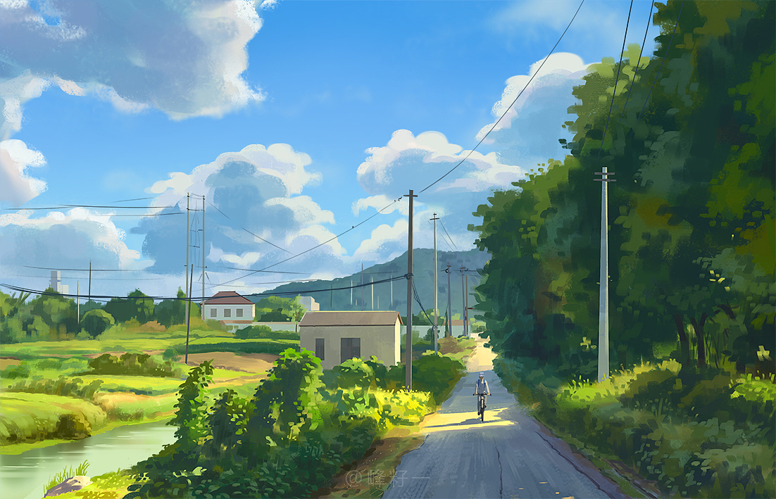 骑车去（二）（图ZMjI5MjMyMDA4） - 创作习作 - 站酷设计师峰籽一原创素材 - 站酷ZCOOL