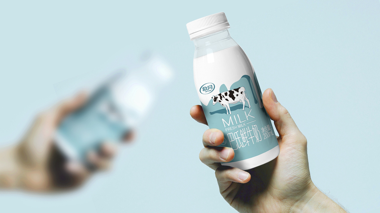 牧同巴氏鲜牛奶 包装设计