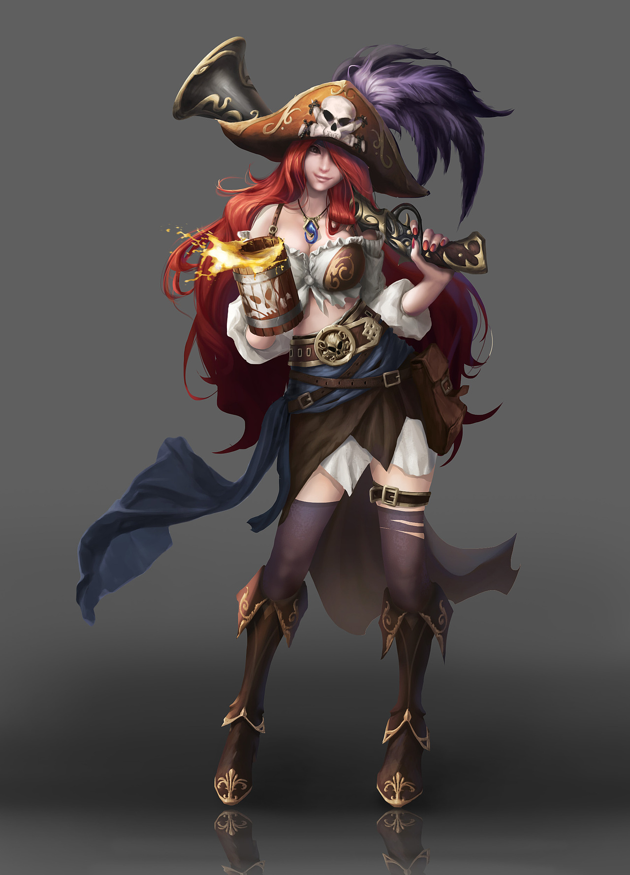 女海盗|插画|游戏原画|chinpeng_原创作品-站酷zcool