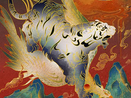 虎年——如虎添翼 原创国风插画