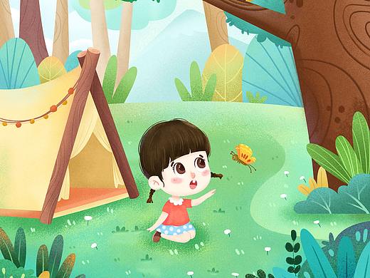 森林游戲（個人主頁-ZNTMyMDE4MTI=） - 兒童插畫 - 站酷設(shè)計師帽冒屋檐原創(chuàng)素材 - 站酷ZCOOL