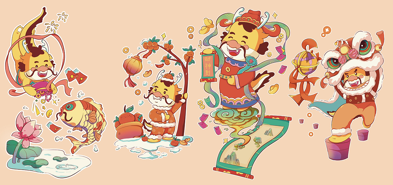 《萌龙驾到》（图ZMzMxNzA1NDQw） - 商业插画 - 站酷设计师_秋张原创素材 - 站酷ZCOOL