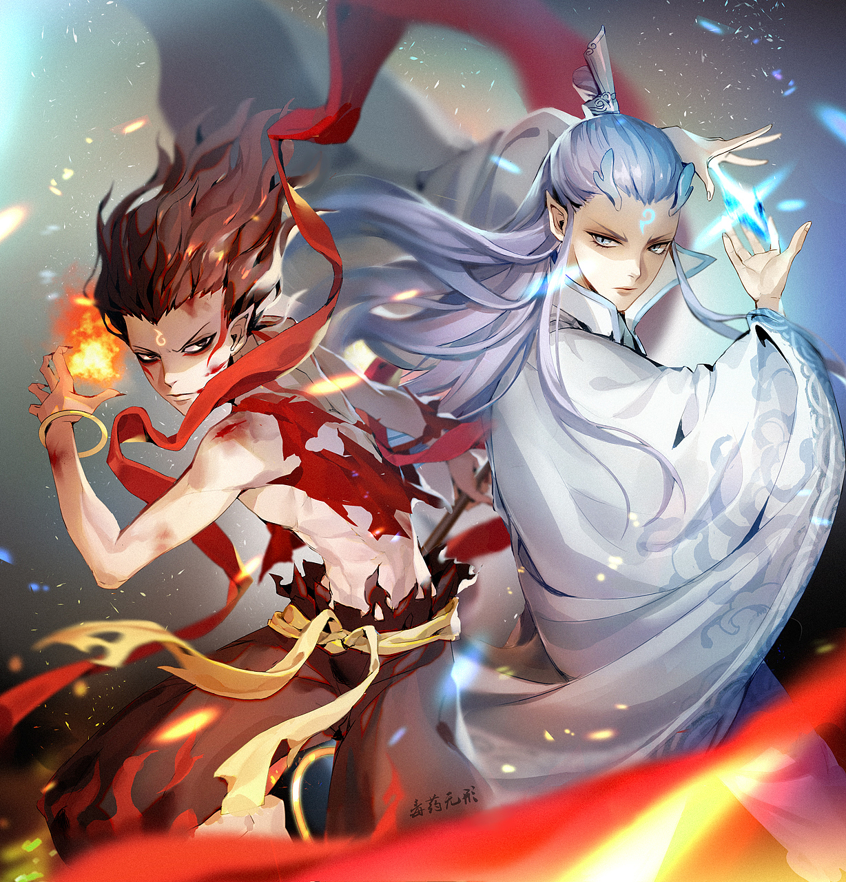 哪吒x敖丙(带单人图)