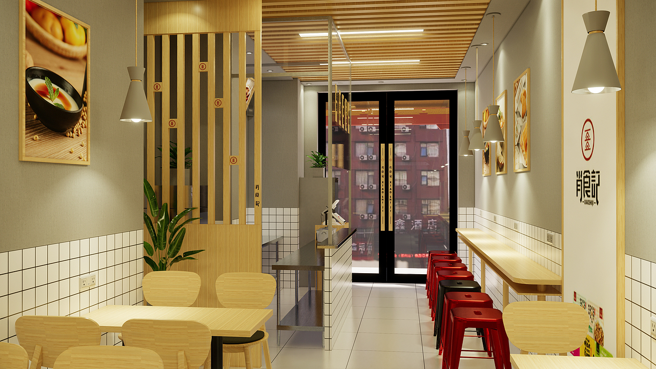 肖食记（燕寿街店）空间效果图（图ZMjAwNjMxMDU2） - 家装设计 - 站酷设计师shopcare空间设计原创素材 - 站酷ZCOOL
