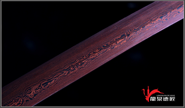 德匠堂宝剑-龙泉刀剑-赤艳打刀|花纹钢(DJ-1351)