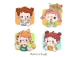 儿童插画｜可可爱爱的头像