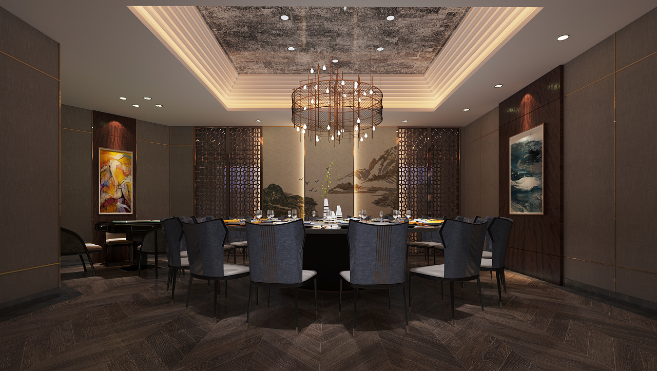 餐厅包厢|空间|酒店餐饮设计|无锡渲途视觉设计 - 原创作品 - 站酷