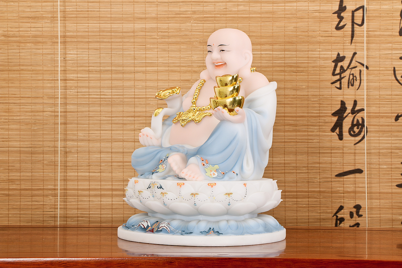 弥勒佛汉白玉佛像拍摄 泉州惠安佛雕佛像小视频摄影