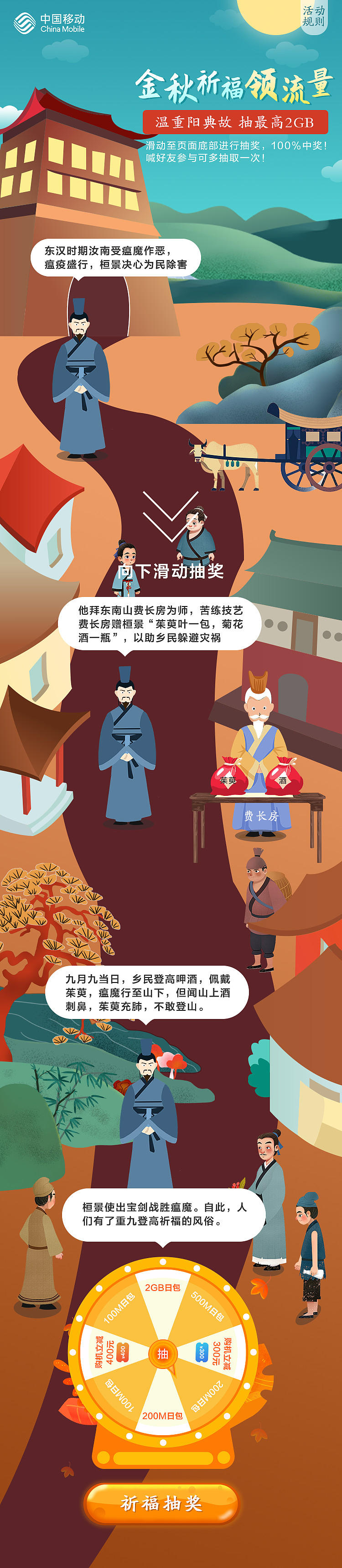 重阳佳节抽奖互动小程序APP页面UE/UI