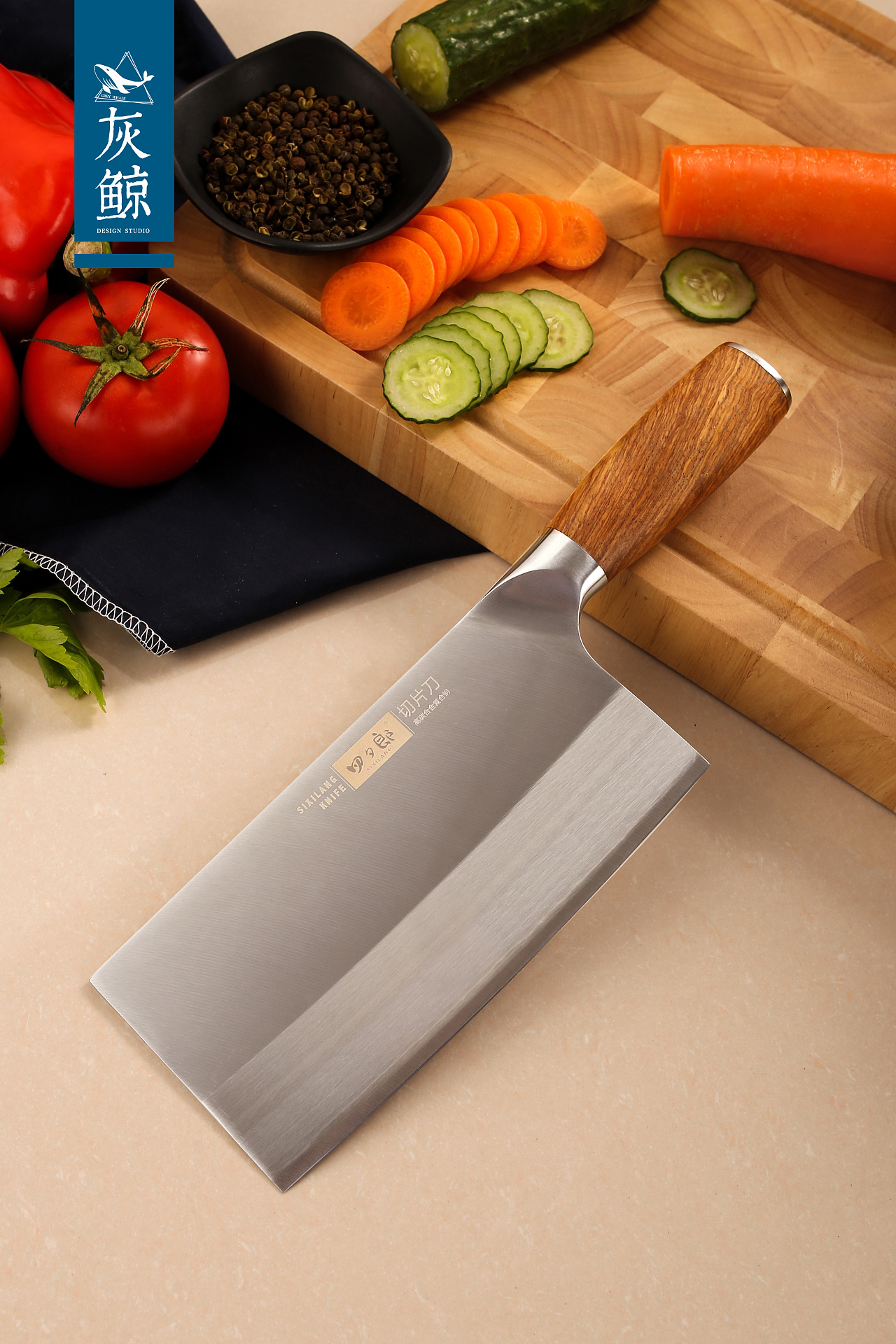 中式刀具厨房菜刀场景拍摄