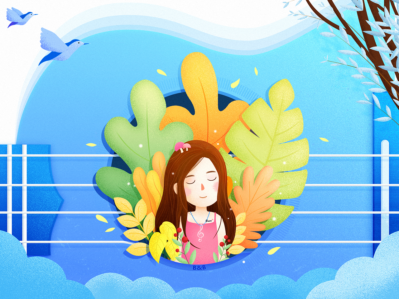 2018插画100天合集 | 附送个线条类插画小教程  