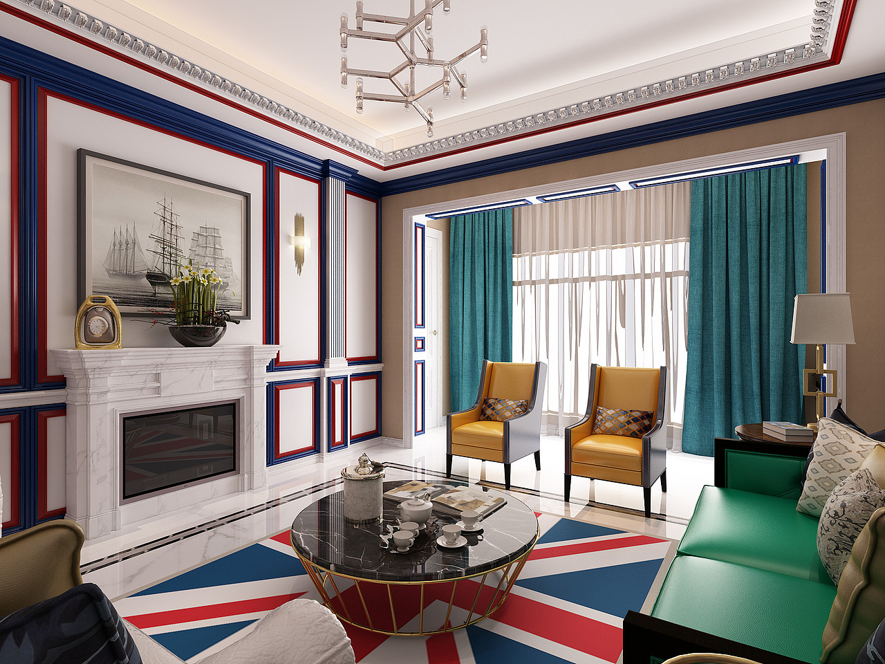 大连装修案例-大连普罗旺斯-英伦新风-152平