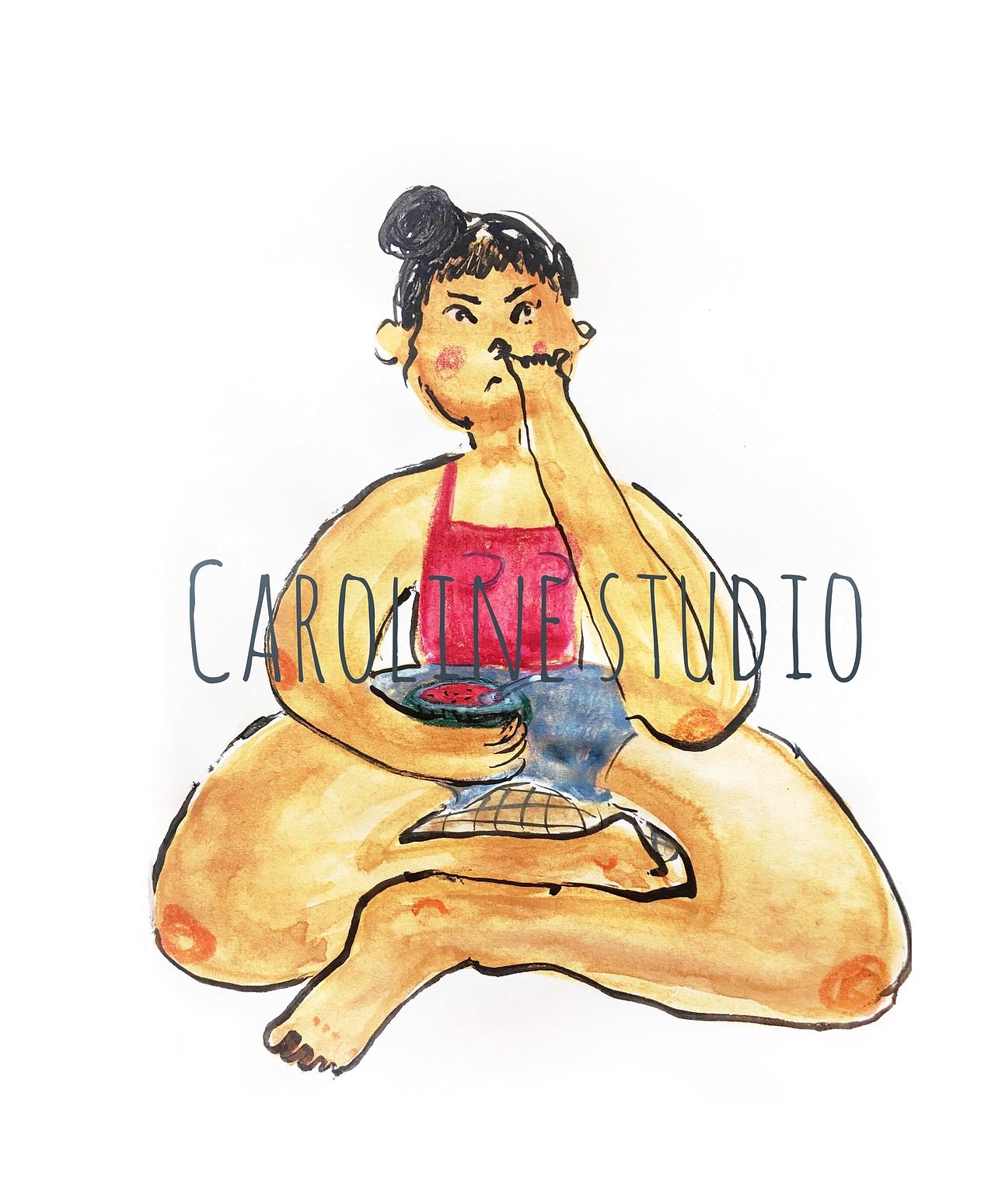 女汉子系列（图ZMTM1NzU1ODQ0） - 艺术插画 - 站酷设计师CarolineStudio原创素材 - 站酷ZCOOL