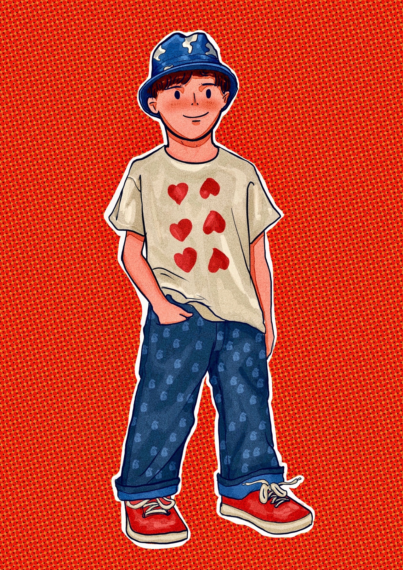 昨天涂鸦五个小人