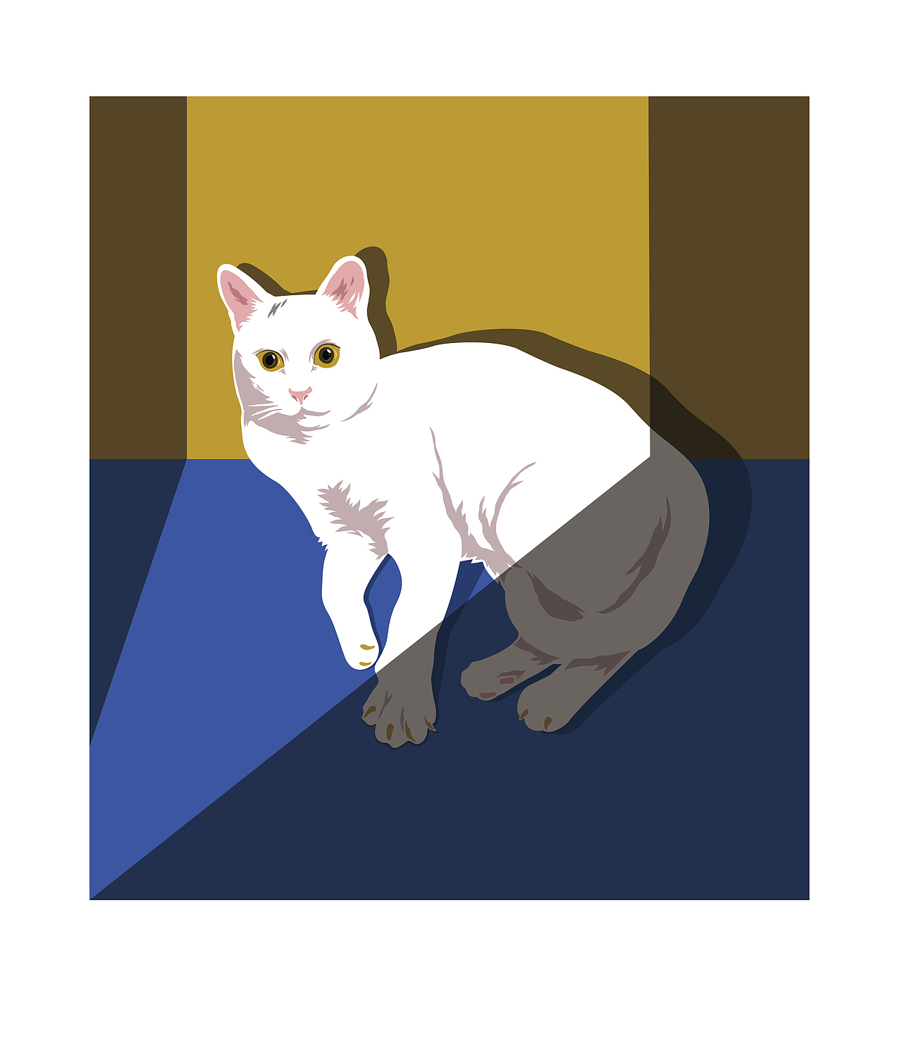 一只叫小白的猫（图ZMzc0MzAyODA=） - 商业插画 - 站酷设计师FCCK原创素材 - 站酷ZCOOL