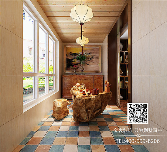 石家庄荣盛华府装修-平层中的小别墅