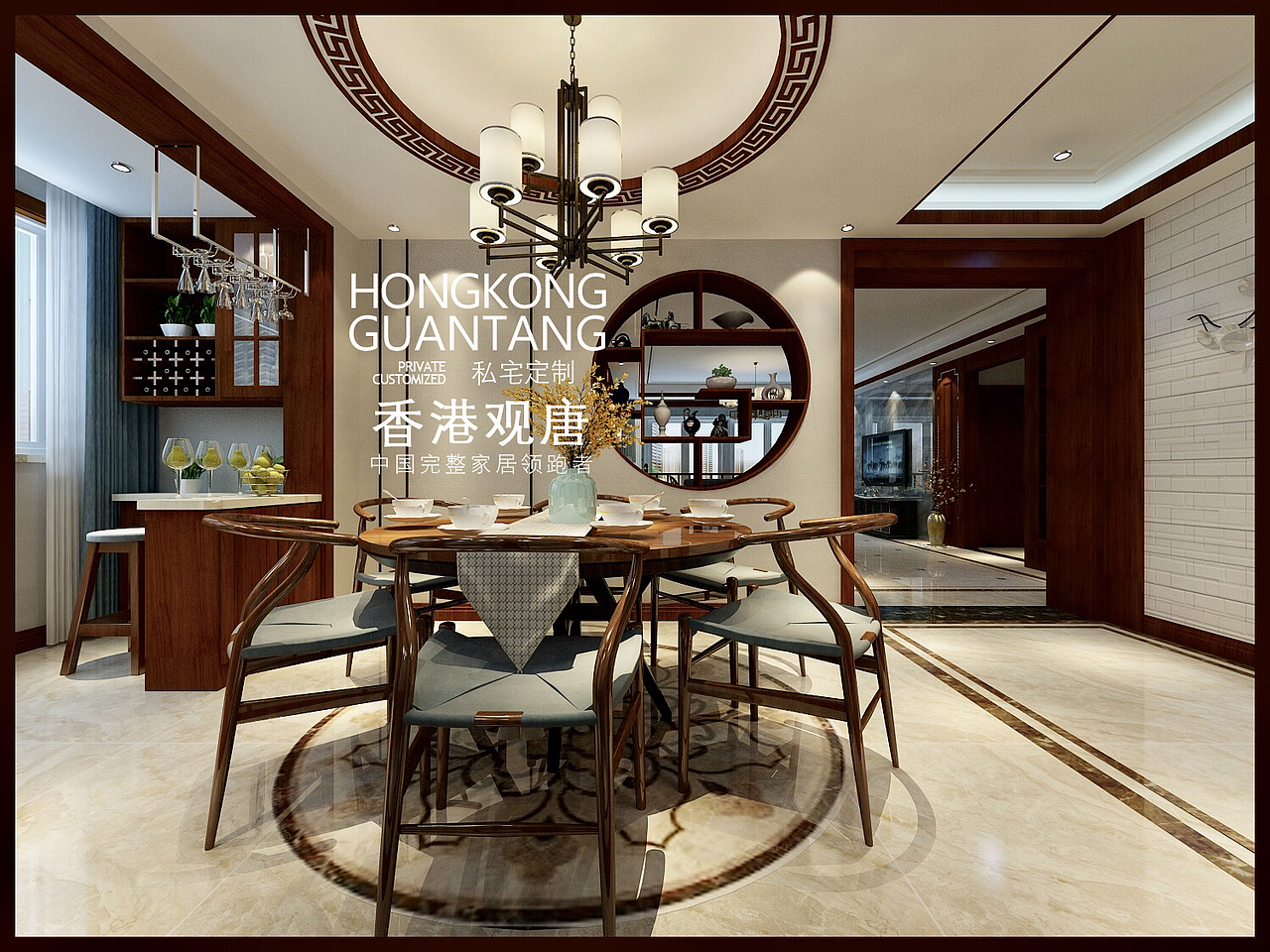 滕州装饰公司人和天地190平新中式风装修效果图户型图（图ZMTE1MDIxNzUy） - 家装设计 - 站酷设计师滕州设计师原创素材 - 站酷ZCOOL