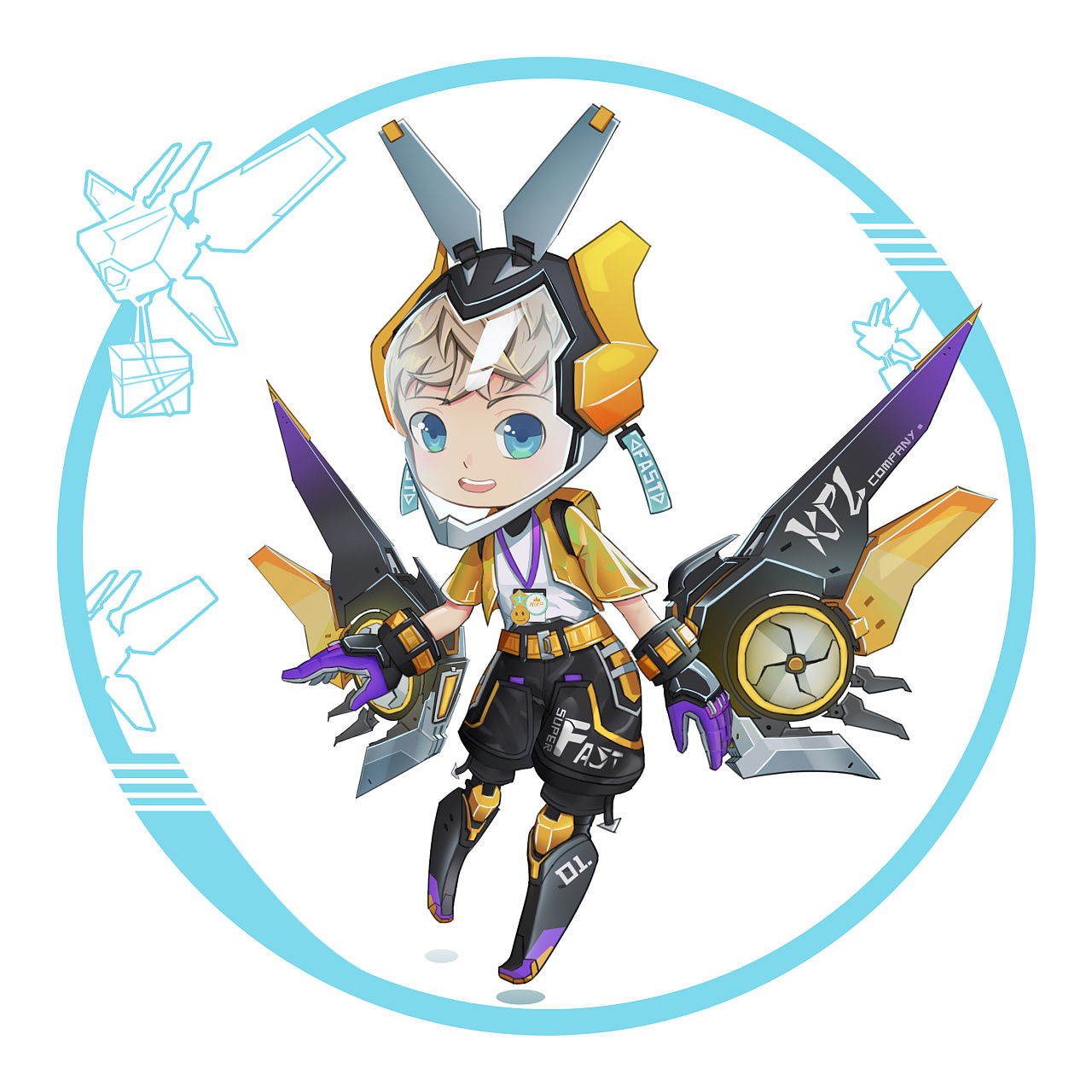 【王者荣耀q版同人】孙膑-天狼运算者|插画|创作习作|悒悒230 - 原创