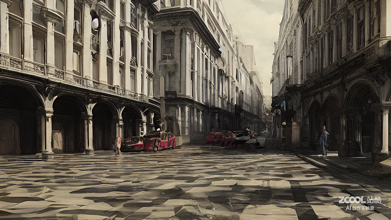 #AI创作实验室#市区街道,古典建筑,高品质,超详细,