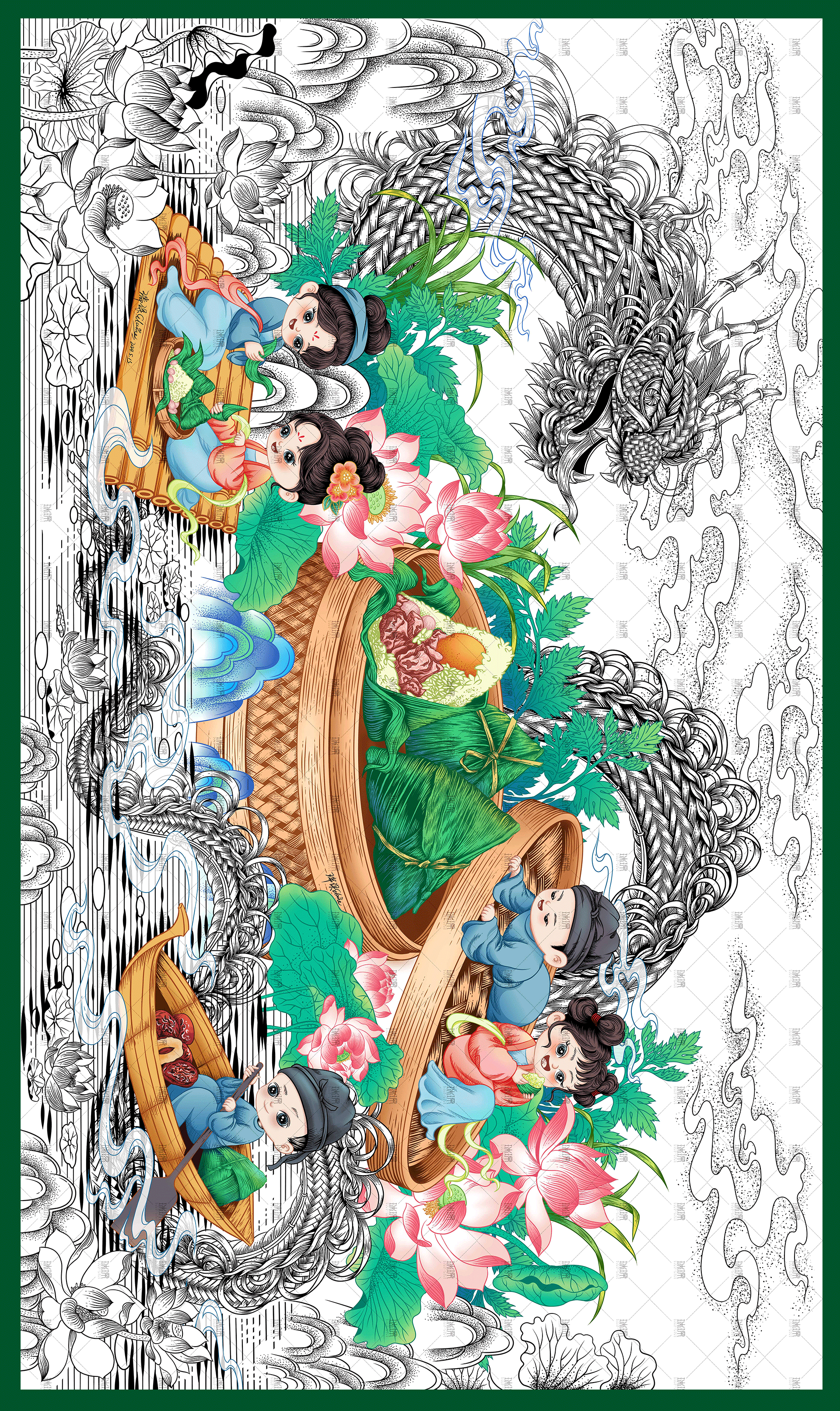 粽香端午,美好接粽(踵)而至(图ZMzY5NTMxODY0) - 商业插画 - 站酷设计师瑞琛Elaine原创素材 - 站酷ZCOOL