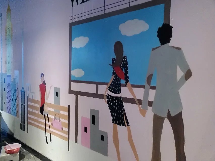 阿杜手绘速写肖像画墙绘手绘墙涂鸦墙体彩绘美术培训