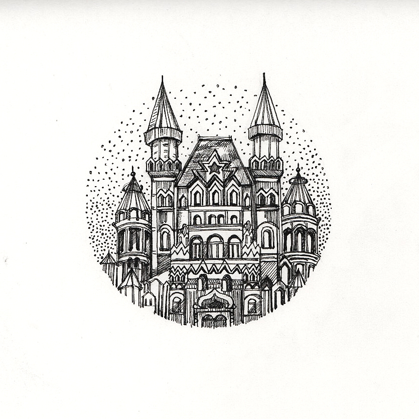 欧洲建筑系列——圆形绘画装饰画