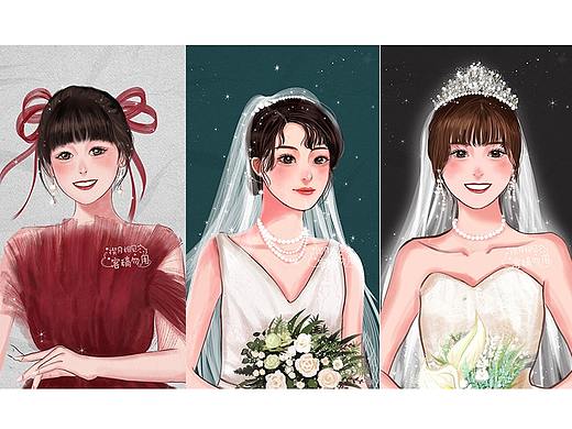 手绘情侣婚纱头像/少女头像