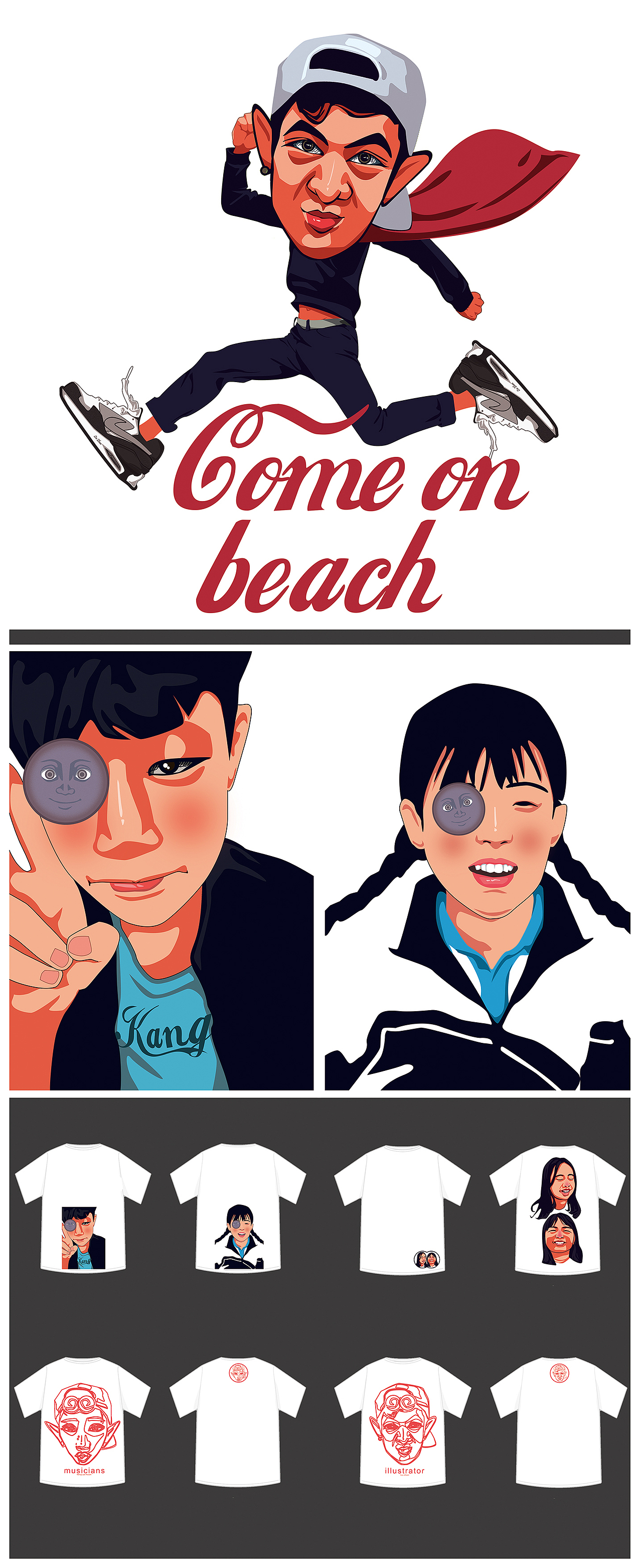 近期作品~墙绘，T恤插图（图ZNjA0NDAwMDA=） - 商业插画 - 站酷设计师Liuzim原创素材 - 站酷ZCOOL