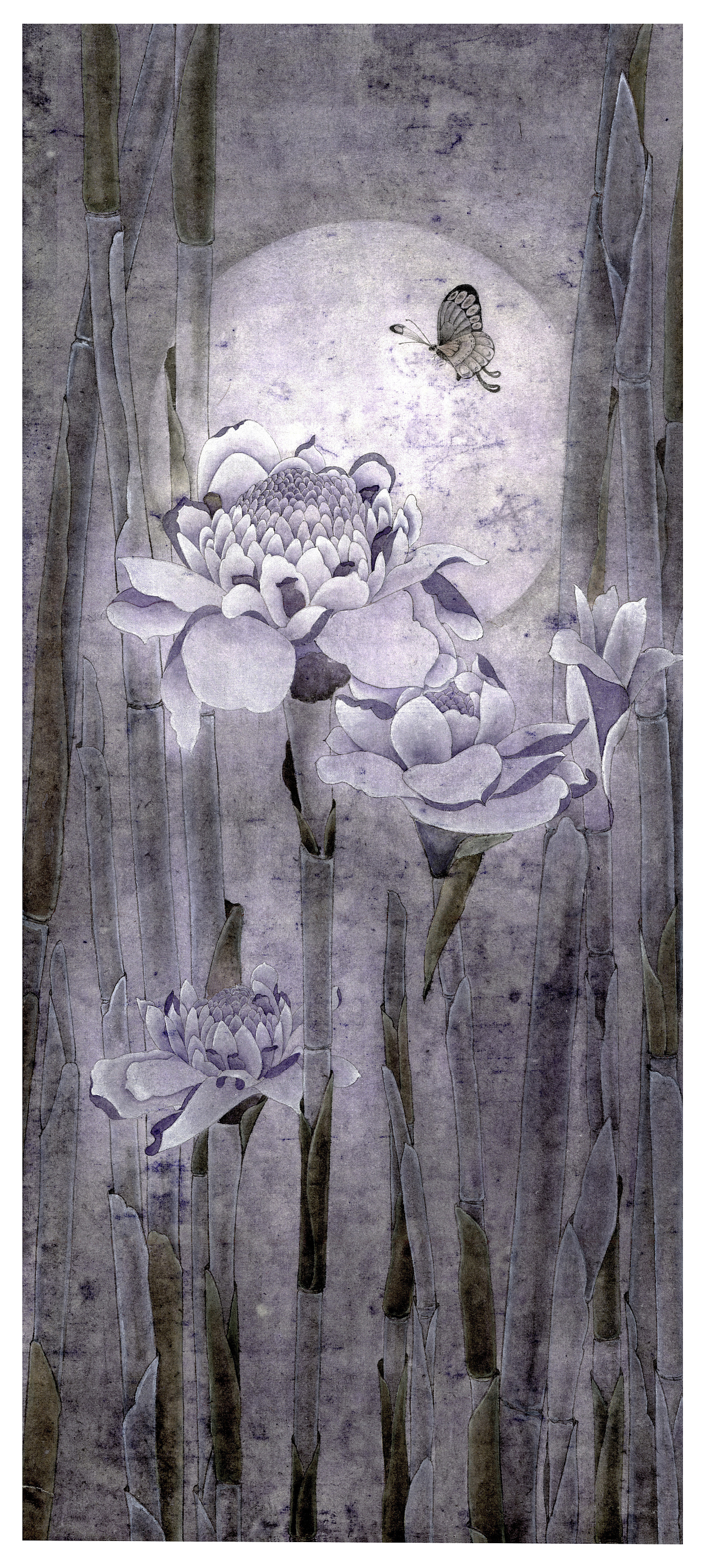 工笔国画《花弄影》